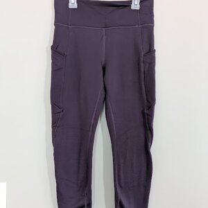 Athleta Altitude Edge Stash Tight Womens Fleece Lined Leggings Purple Small